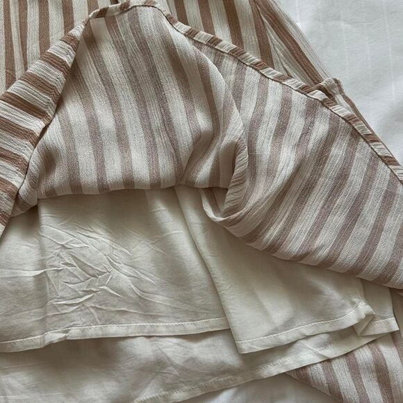 Abercrombie & Fitch Striped Dress – Tan & White – Size Small - Picture 2 of 4
